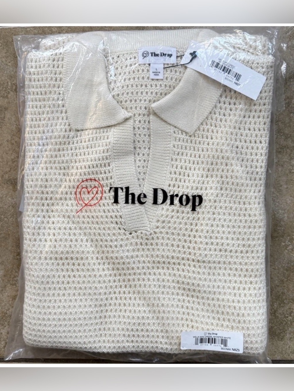 Crochet Dress The Drop Melia Collared Mini Women's Size Large New FAST SHIPPING - Picture 7 of 7